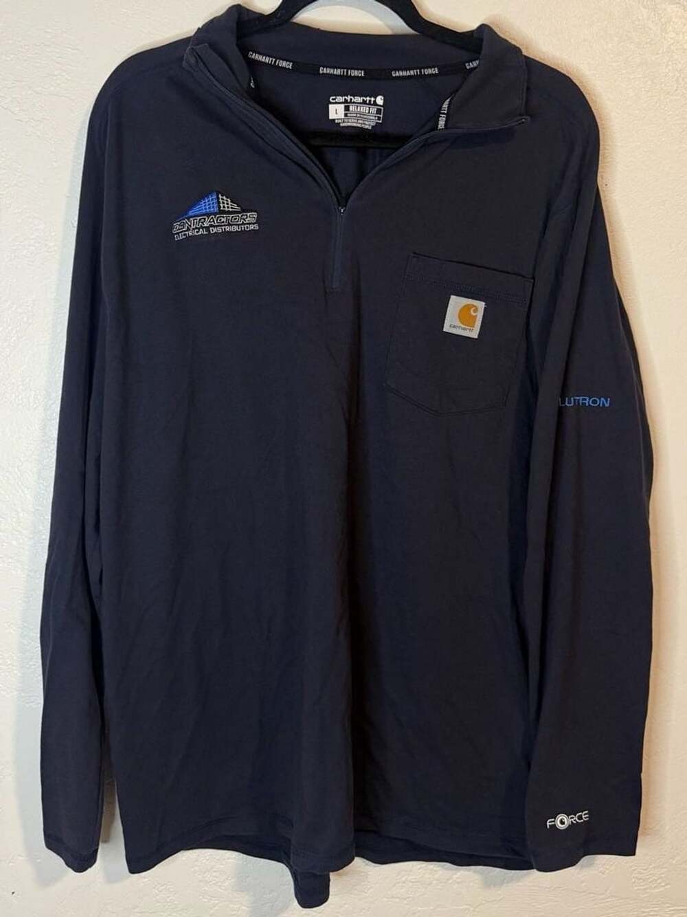 Carhartt Force Quarter Zip Long Sleeve Shirt Size L